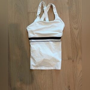 adidas White and Black Camisole Top